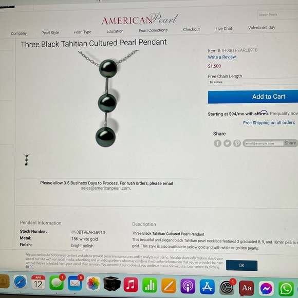 Tahitian Cultured Pearl necklace - Picture 7 of 7